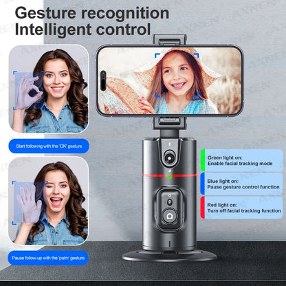 P02 360° Gimbal – Auto Face Tracking & Remote Control for TikTok, Streaming & Selfies