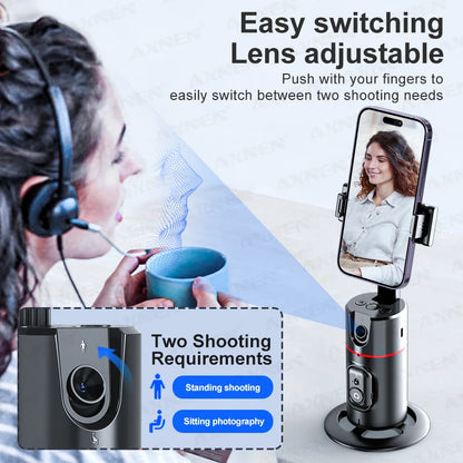 P02 360° Gimbal – Auto Face Tracking & Remote Control for TikTok, Streaming & Selfies