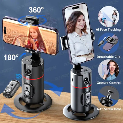 P02 360° Gimbal – Auto Face Tracking & Remote Control for TikTok, Streaming & Selfies