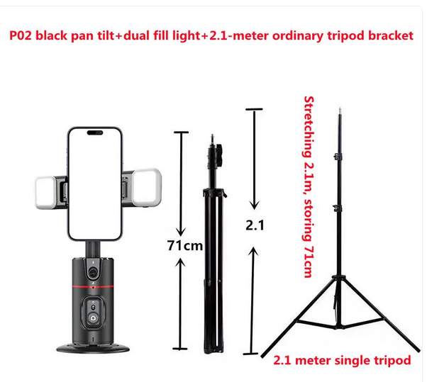 P02 360° Gimbal – Auto Face Tracking & Remote Control for TikTok, Streaming & Selfies