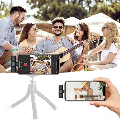 Professional Wireless Lavalier Lapel Microphone For IPhone, IPad - Cordless Omnidirectional Condenser Recording Mic For Interview Video Podcast Vlog YouTube