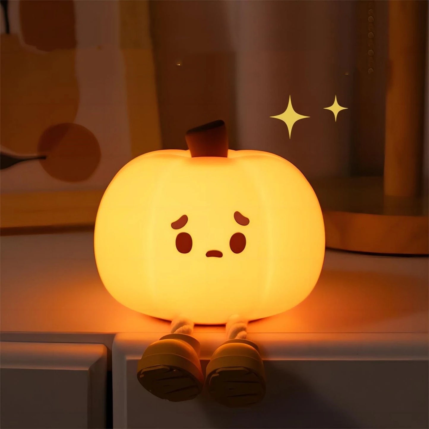 NexoVita Glow Pumpkin Lamp – USB rechargeable Thanksgiving lamp, perfect seasonal décor and nightlight